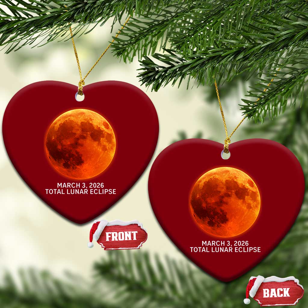 Blood Moon Total Lunar Eclipse March 3 2026 Ceramic Ornament Blood Moon Astronomy Souvenir Graphic TS02 Print Your Wear