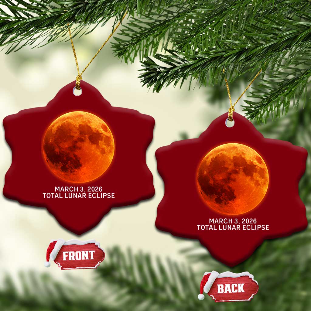 Blood Moon Total Lunar Eclipse March 3 2026 Ceramic Ornament Blood Moon Astronomy Souvenir Graphic TS02 Print Your Wear