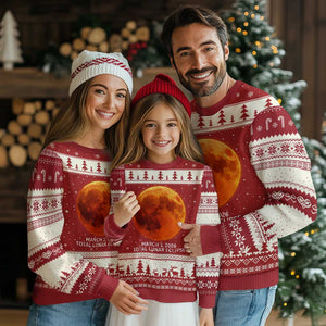 Blood Moon Total Lunar Eclipse March 3 2026 Ugly Christmas Sweater Blood Moon Astronomy Souvenir Graphic TS02 Red Beige Print Your Wear