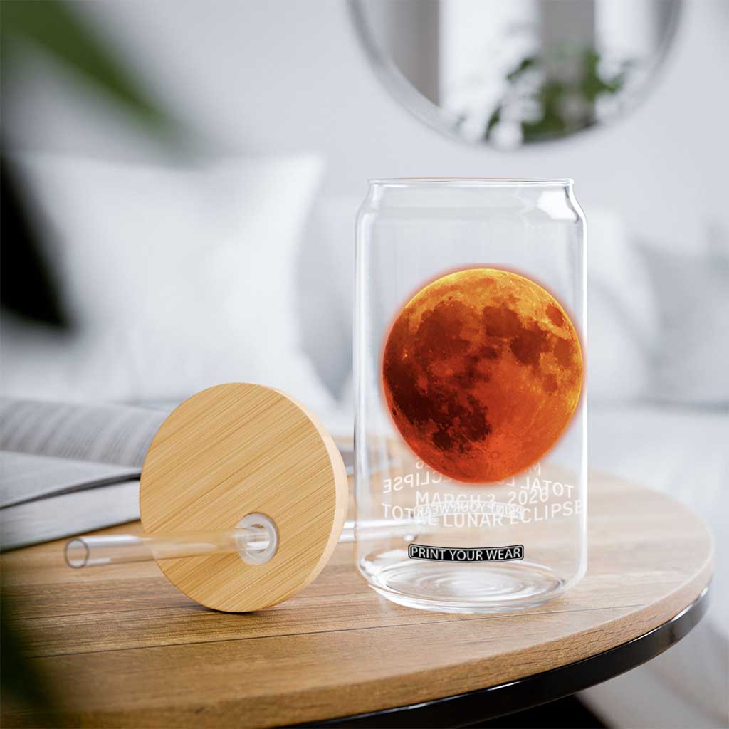 Blood Moon Total Lunar Eclipse March 3 2026 Glass Can Blood Moon Astronomy Souvenir Graphic TS02 Print Your Wear