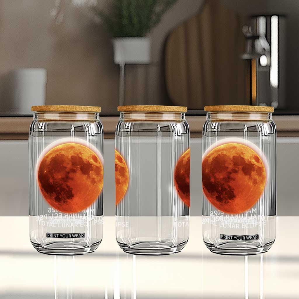 Blood Moon Total Lunar Eclipse March 3 2026 Glass Can Blood Moon Astronomy Souvenir Graphic TS02 Print Your Wear