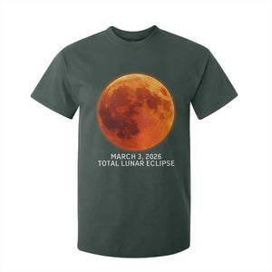 Blood Moon Total Lunar Eclipse March 3 2026 T Shirt For Kid Blood Moon Astronomy Souvenir Graphic TS02 Dark Forest Green Print Your Wear
