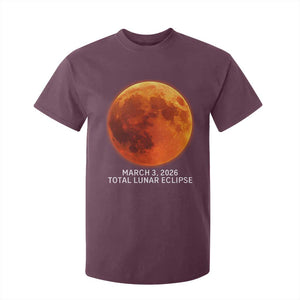 Blood Moon Total Lunar Eclipse March 3 2026 T Shirt For Kid Blood Moon Astronomy Souvenir Graphic TS02 Maroon Print Your Wear