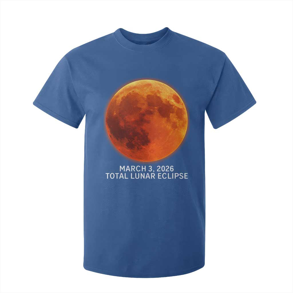 Blood Moon Total Lunar Eclipse March 3 2026 T Shirt For Kid Blood Moon Astronomy Souvenir Graphic TS02 Royal Blue Print Your Wear
