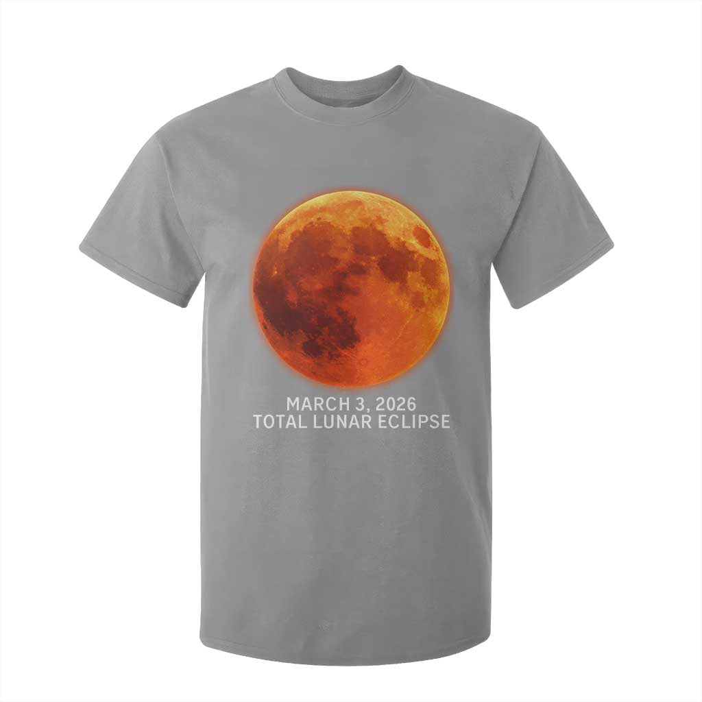 Blood Moon Total Lunar Eclipse March 3 2026 T Shirt For Kid Blood Moon Astronomy Souvenir Graphic TS02 Sport Gray Print Your Wear