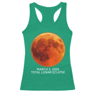 Blood Moon Total Lunar Eclipse March 3 2026 Racerback Tank Top Blood Moon Astronomy Souvenir Graphic TS02 Irish Green Print Your Wear