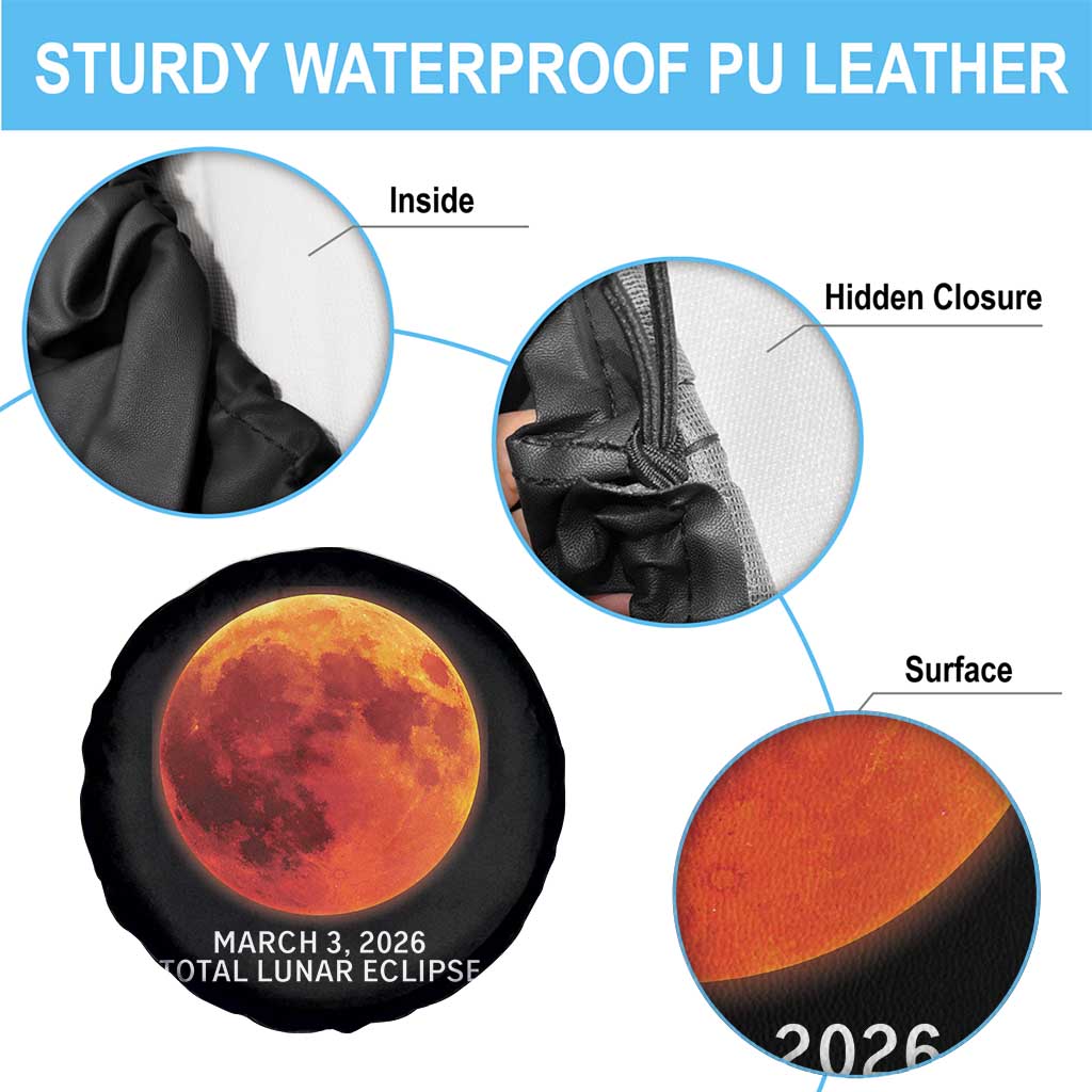 Blood Moon Total Lunar Eclipse March 3 2026 Spare Tire Cover Blood Moon Astronomy Souvenir Graphic TS02 Print Your Wear