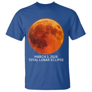 Blood Moon Total Lunar Eclipse March 3 2026 T Shirt Blood Moon Astronomy Souvenir Graphic TS02 Royal Blue Print Your Wear