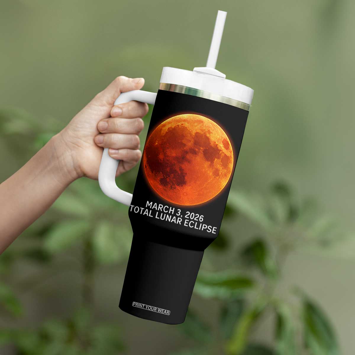 Blood Moon Total Lunar Eclipse March 3 2026 Tumbler With Handle Blood Moon Astronomy Souvenir Graphic TS02 Print Your Wear