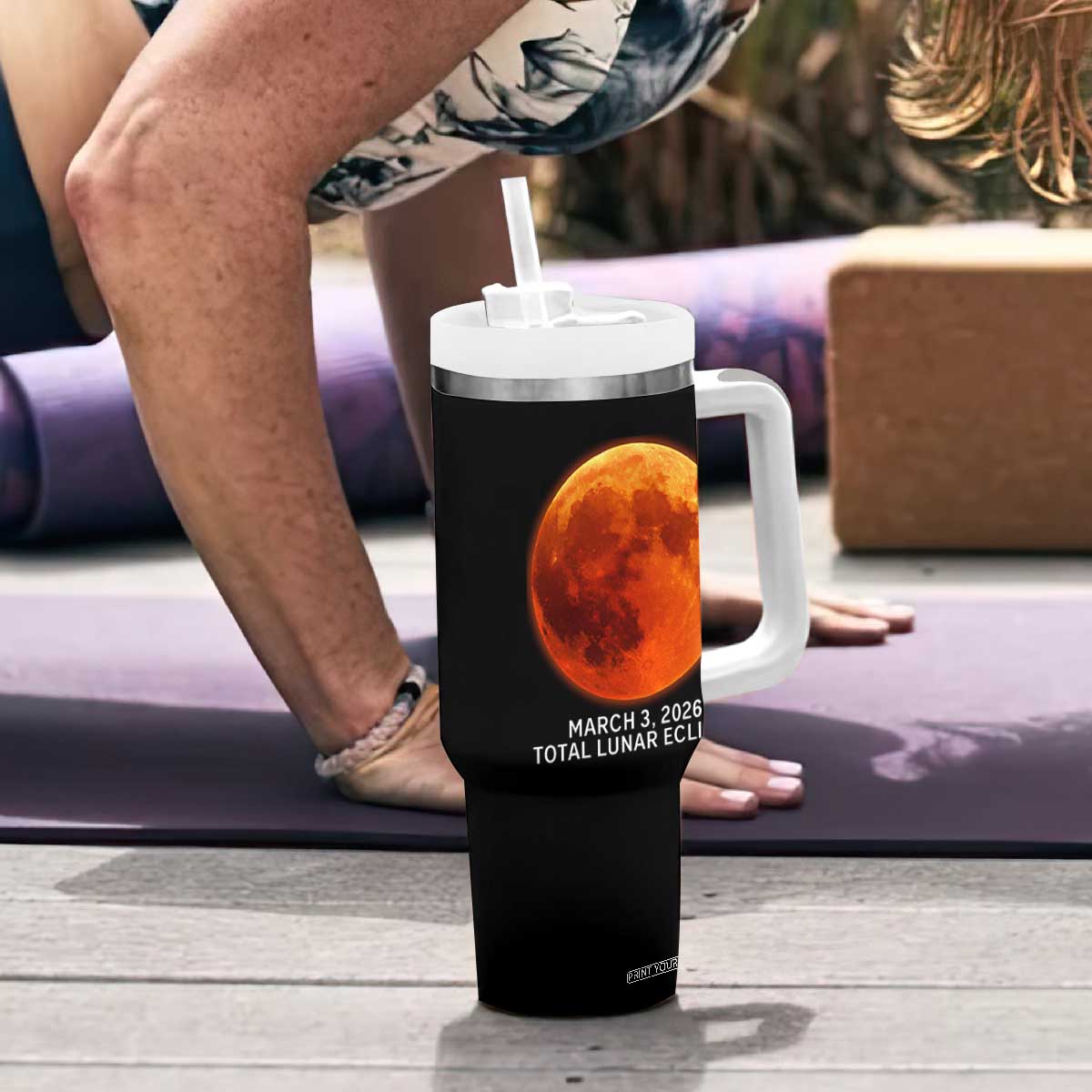 Blood Moon Total Lunar Eclipse March 3 2026 Tumbler With Handle Blood Moon Astronomy Souvenir Graphic TS02 Print Your Wear
