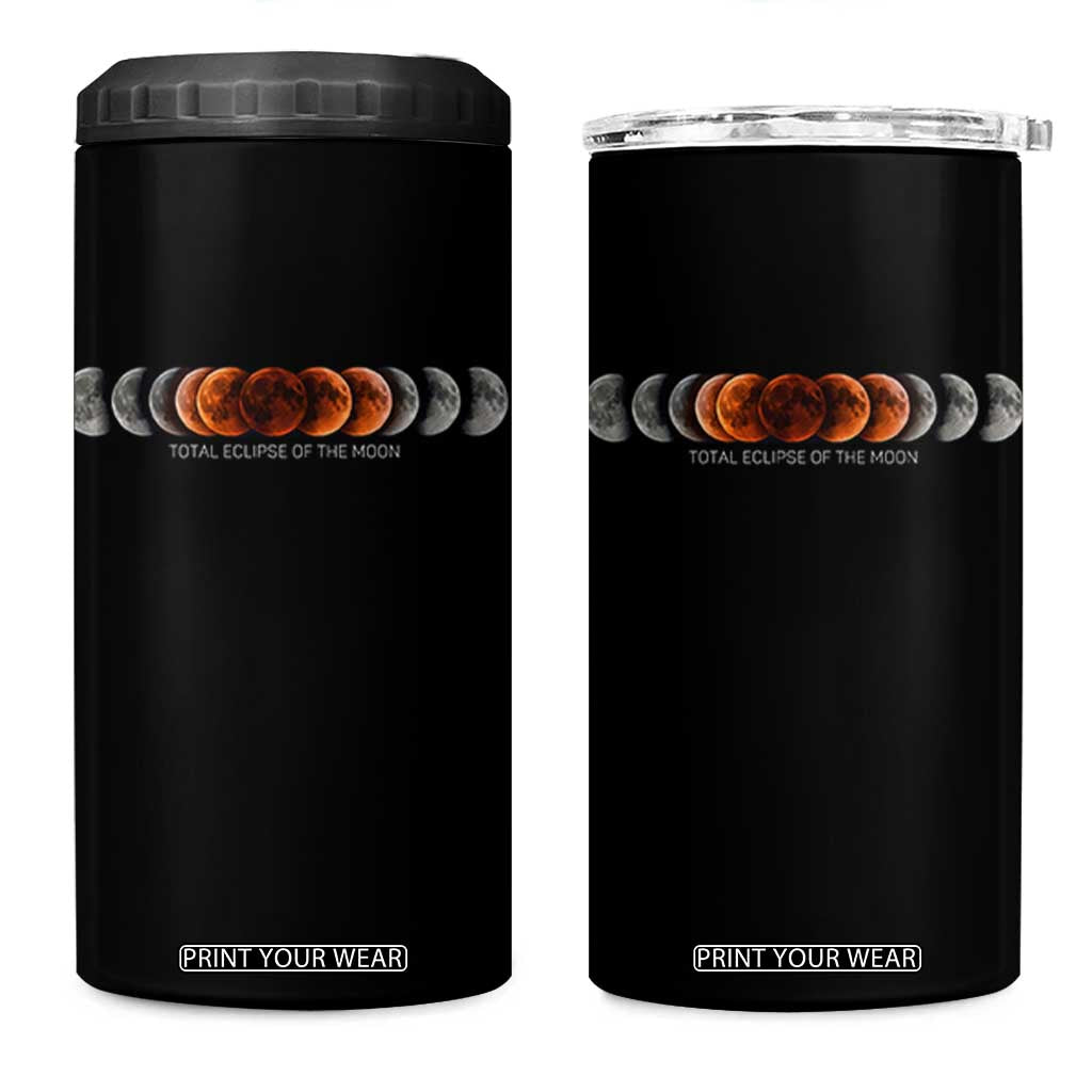 Total Eclipse of the Moon Phases 4 in 1 Can Cooler Tumbler Blood Moon Space Astronomy Celestial Graphic TS02 One Size: 16 oz Black Print Your Wear