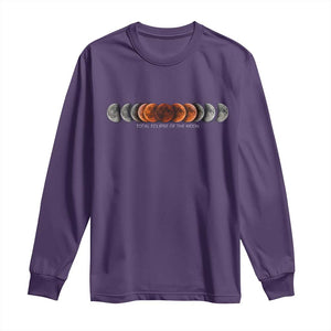 Total Eclipse of the Moon Phases Long Sleeve Shirt Blood Moon Space Astronomy Celestial Graphic TS02 Purple Print Your Wear