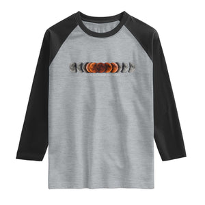 Total Eclipse of the Moon Phases Raglan Shirt Blood Moon Space Astronomy Celestial Graphic TS02 Heather Gray Black Print Your Wear
