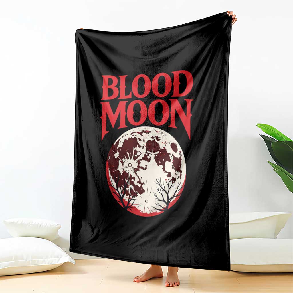 Retro Blood Moon Graphic Throw Blanket Mystic Celestial Gothic Astronomy Art TS02 Print Your Wear