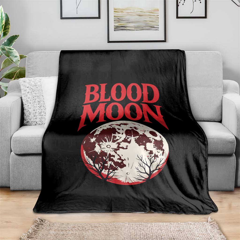 Retro Blood Moon Graphic Throw Blanket Mystic Celestial Gothic Astronomy Art TS02 Print Your Wear