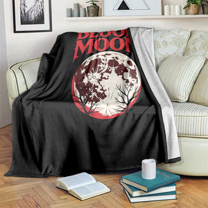 Retro Blood Moon Graphic Throw Blanket Mystic Celestial Gothic Astronomy Art TS02 Print Your Wear