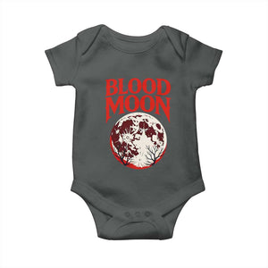 Retro Blood Moon Graphic Baby Onesie Mystic Celestial Gothic Astronomy Art TS02 Dark Heather Print Your Wear