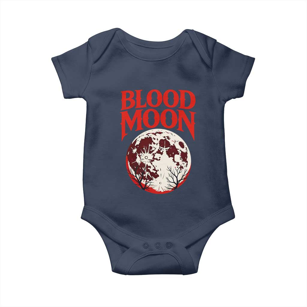 Retro Blood Moon Graphic Baby Onesie Mystic Celestial Gothic Astronomy Art TS02 Navy Print Your Wear