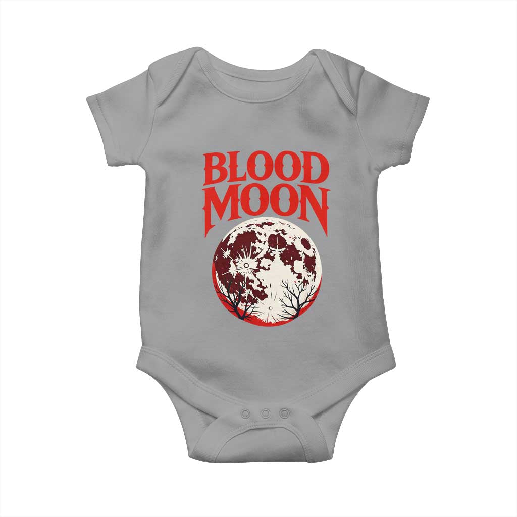 Retro Blood Moon Graphic Baby Onesie Mystic Celestial Gothic Astronomy Art TS02 Sport Gray Print Your Wear