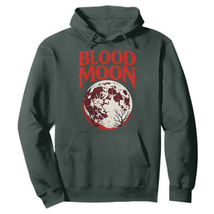 Retro Blood Moon Graphic Hoodie Mystic Celestial Gothic Astronomy Art TS02 Dark Forest Green Print Your Wear