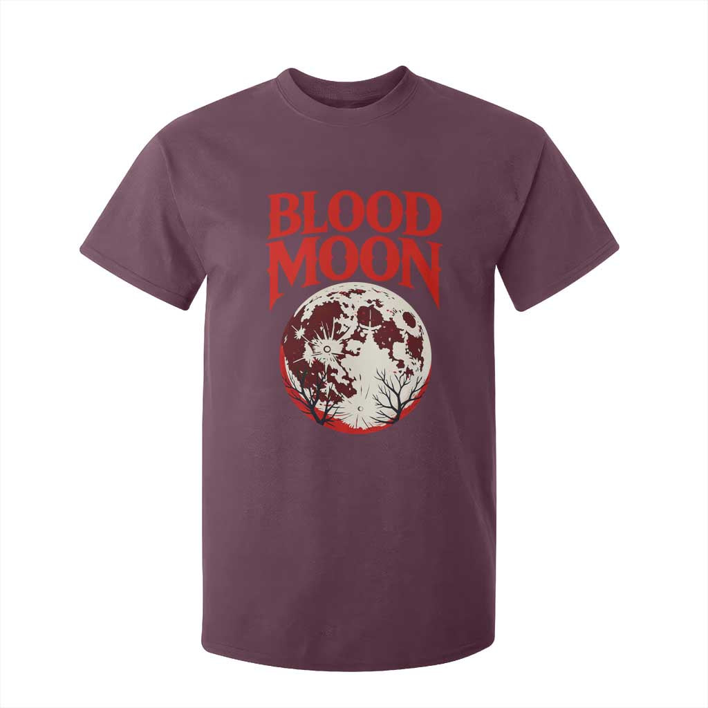 Retro Blood Moon Graphic T Shirt For Kid Mystic Celestial Gothic Astronomy Art TS02 Maroon Print Your Wear