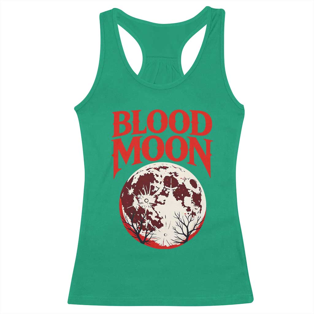 Retro Blood Moon Graphic Racerback Tank Top Mystic Celestial Gothic Astronomy Art TS02 Irish Green Print Your Wear