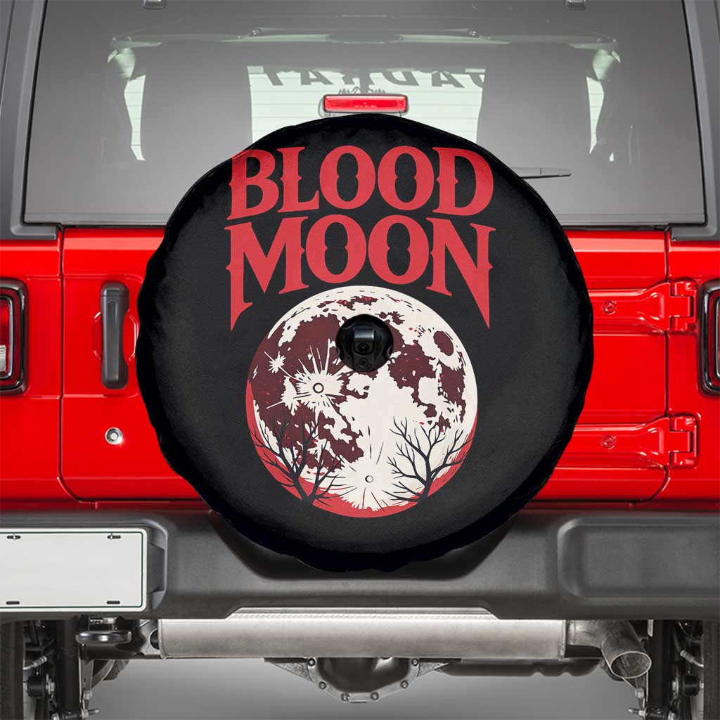 Retro Blood Moon Graphic Spare Tire Cover Mystic Celestial Gothic Astronomy Art TS02 Black Print Your Wear