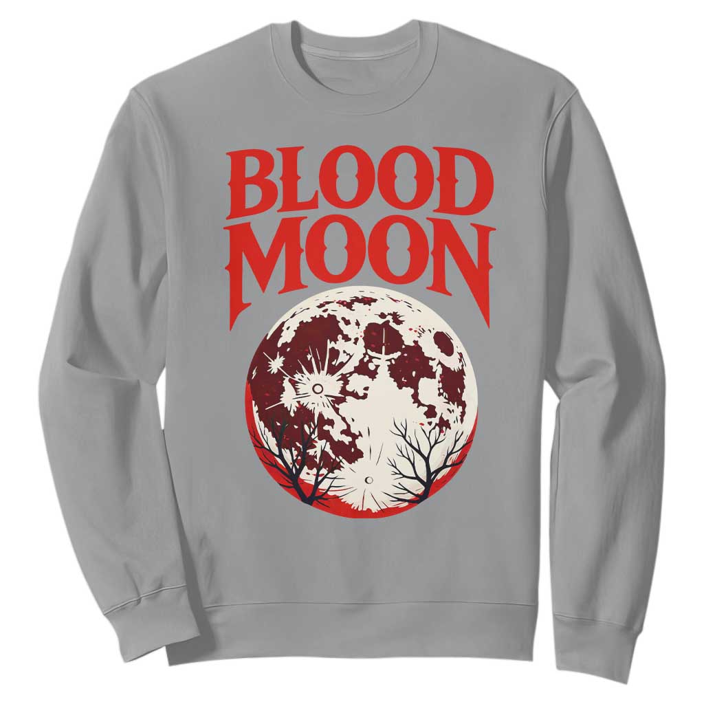 Retro Blood Moon Graphic Sweatshirt Mystic Celestial Gothic Astronomy Art TS02 Sport Gray Print Your Wear