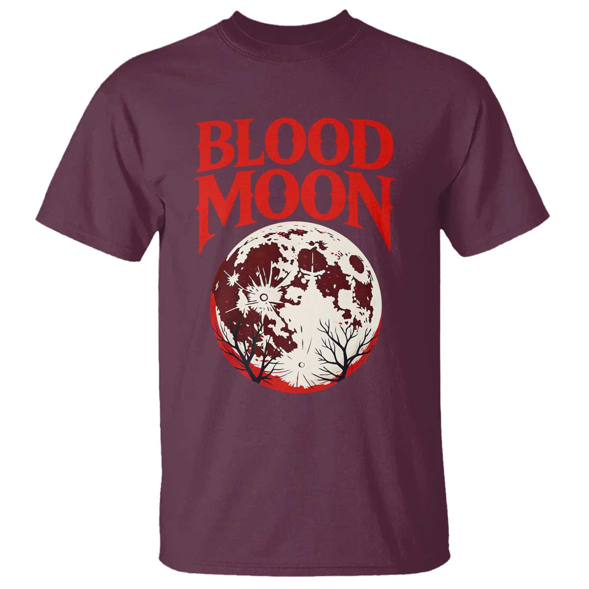 Retro Blood Moon Graphic T Shirt Mystic Celestial Gothic Astronomy Art TS02 Maroon Print Your Wear