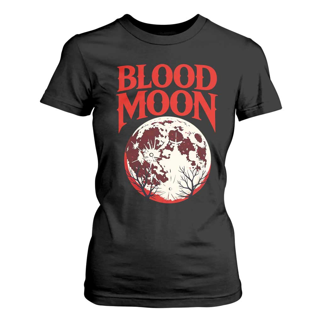 Retro Blood Moon Graphic T Shirt For Women Mystic Celestial Gothic Astronomy Art TS02 Black Print Your Wear