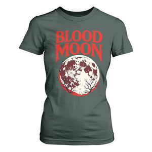 Retro Blood Moon Graphic T Shirt For Women Mystic Celestial Gothic Astronomy Art TS02 Dark Forest Green Print Your Wear