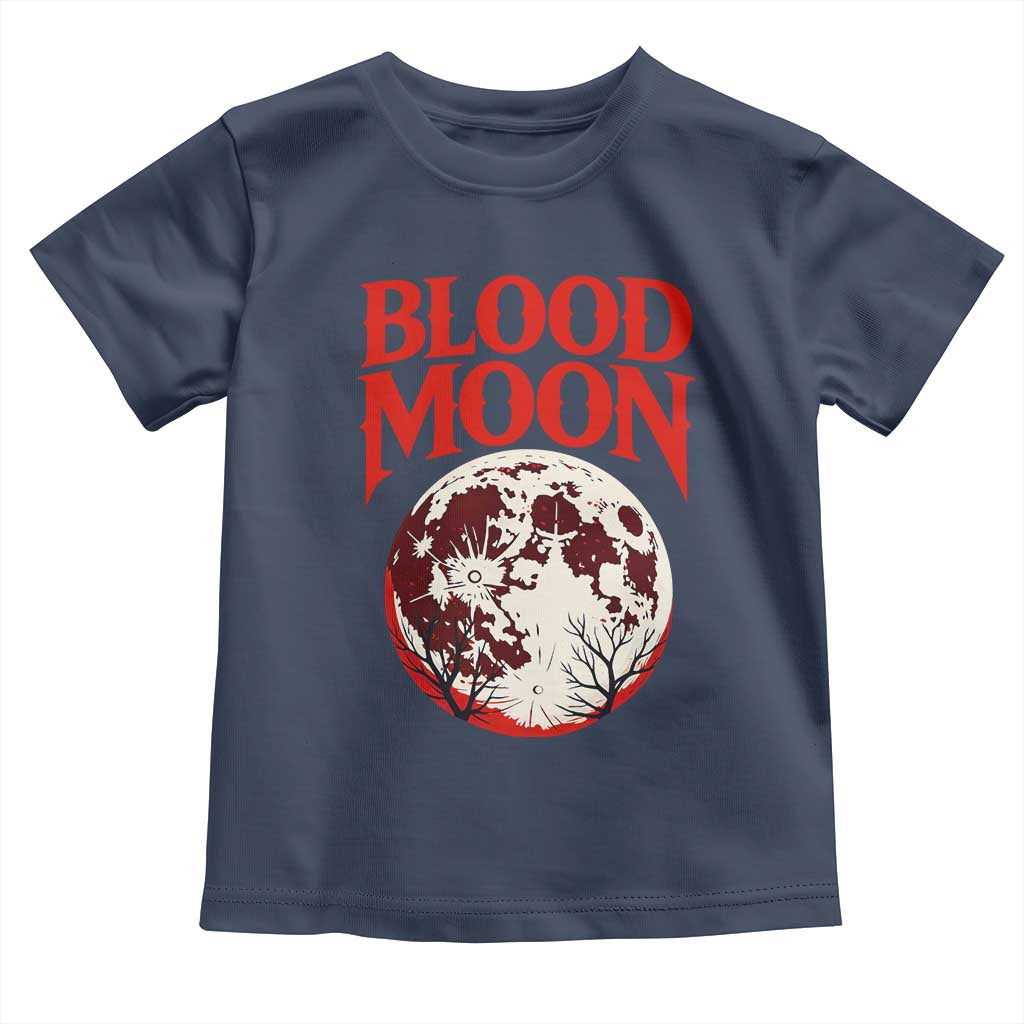 Retro Blood Moon Graphic Toddler T Shirt Mystic Celestial Gothic Astronomy Art TS02 Navy Print Your Wear