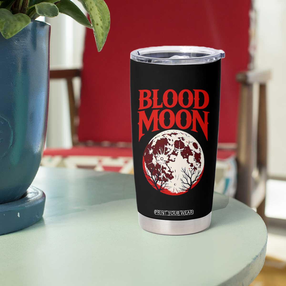 Retro Blood Moon Graphic Tumbler Cup Mystic Celestial Gothic Astronomy Art TS02 Print Your Wear