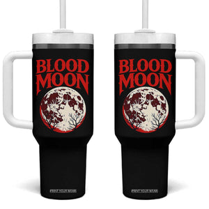 Retro Blood Moon Graphic Tumbler With Handle Mystic Celestial Gothic Astronomy Art TS02 One Size: 40 oz Black Print Your Wear