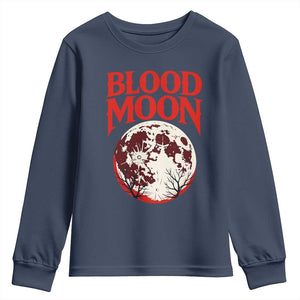 Retro Blood Moon Graphic Youth Sweatshirt Mystic Celestial Gothic Astronomy Art TS02 Navy Print Your Wear