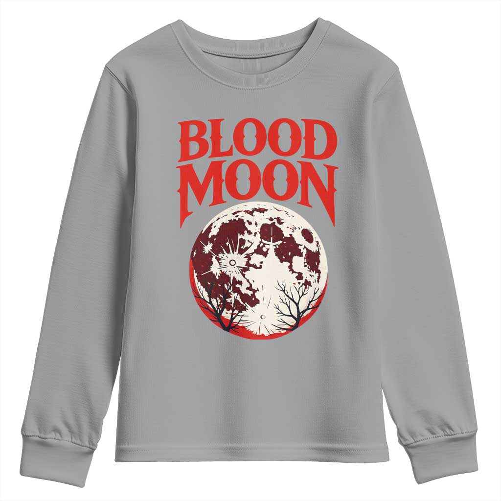 Retro Blood Moon Graphic Youth Sweatshirt Mystic Celestial Gothic Astronomy Art TS02 Sport Gray Print Your Wear