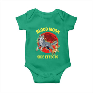Funny Blood Moon Side Effects Wolf and Chihuahua Dog Humor Graphic Baby Onesie TS02 Irish Green Print Your Wear