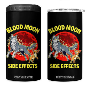 Funny Blood Moon Side Effects Wolf and Chihuahua Dog Humor Graphic 4 in 1 Can Cooler Tumbler TS02 One Size: 16 oz Black Print Your Wear