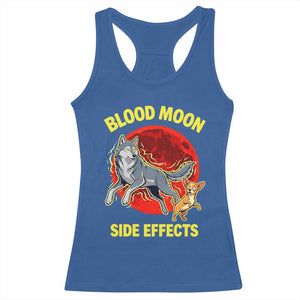 Funny Blood Moon Side Effects Wolf and Chihuahua Dog Humor Graphic Racerback Tank Top TS02 Royal Blue Print Your Wear