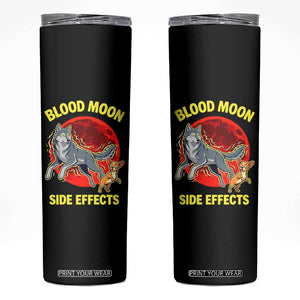 Funny Blood Moon Side Effects Wolf and Chihuahua Dog Humor Graphic Skinny Tumbler TS02 Black Print Your Wear