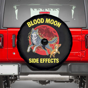 Funny Blood Moon Side Effects Wolf and Chihuahua Dog Humor Graphic Spare Tire Cover TS02 Black Print Your Wear