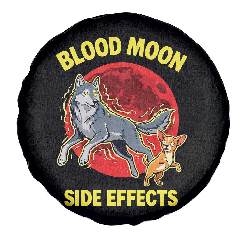 Funny Blood Moon Side Effects Wolf and Chihuahua Dog Humor Graphic Spare Tire Cover TS02 Print Your Wear