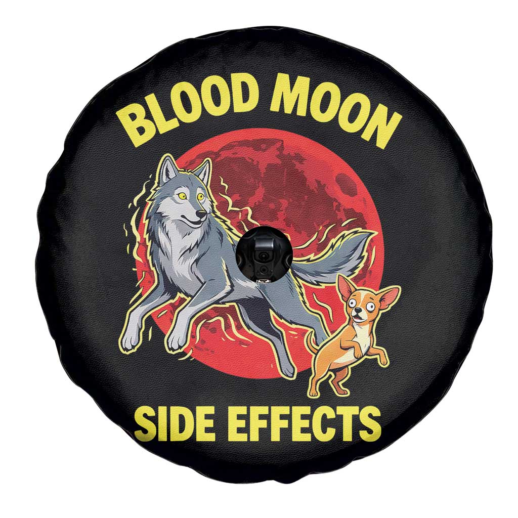 Funny Blood Moon Side Effects Wolf and Chihuahua Dog Humor Graphic Spare Tire Cover TS02 Print Your Wear