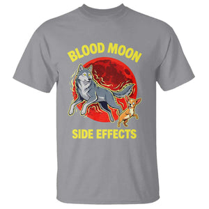 Funny Blood Moon Side Effects Wolf and Chihuahua Dog Humor Graphic T Shirt TS02 Sport Gray Print Your Wear