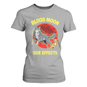 Funny Blood Moon Side Effects Wolf and Chihuahua Dog Humor Graphic T Shirt For Women TS02 Sport Gray Print Your Wear