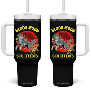 Funny Blood Moon Side Effects Wolf and Chihuahua Dog Humor Graphic Tumbler With Handle TS02 One Size: 40 oz Black Print Your Wear