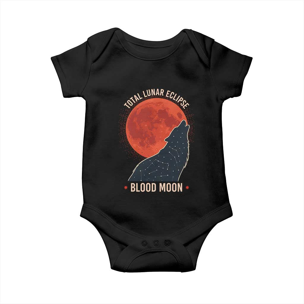 Total Lunar Eclipse March 3 2026 Baby Onesie Constellation Wolf Souvenir Graphic TS02 Black Print Your Wear
