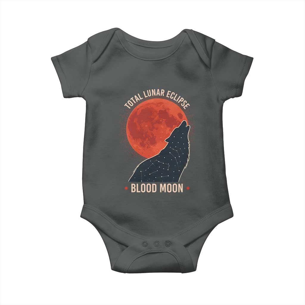 Total Lunar Eclipse March 3 2026 Baby Onesie Constellation Wolf Souvenir Graphic TS02 Dark Heather Print Your Wear
