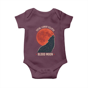 Total Lunar Eclipse March 3 2026 Baby Onesie Constellation Wolf Souvenir Graphic TS02 Maroon Print Your Wear