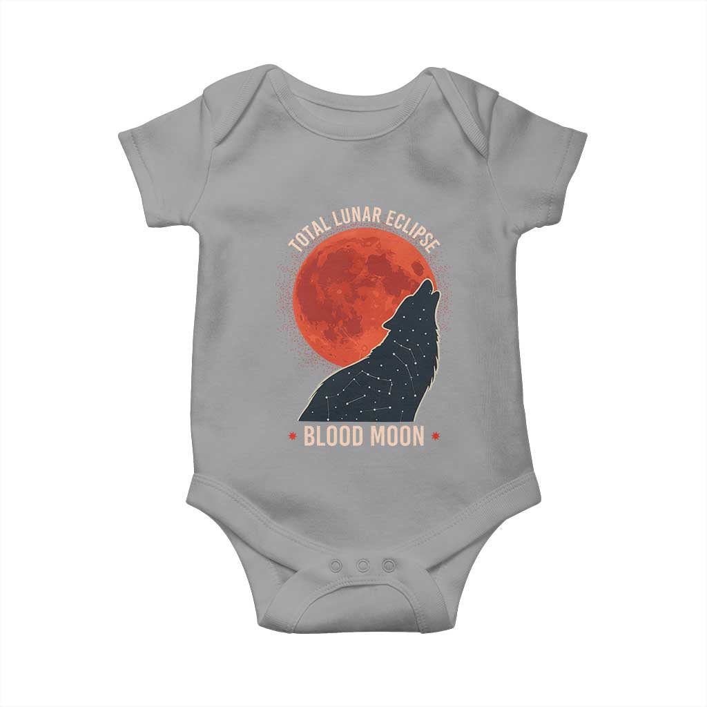 Total Lunar Eclipse March 3 2026 Baby Onesie Constellation Wolf Souvenir Graphic TS02 Sport Gray Print Your Wear